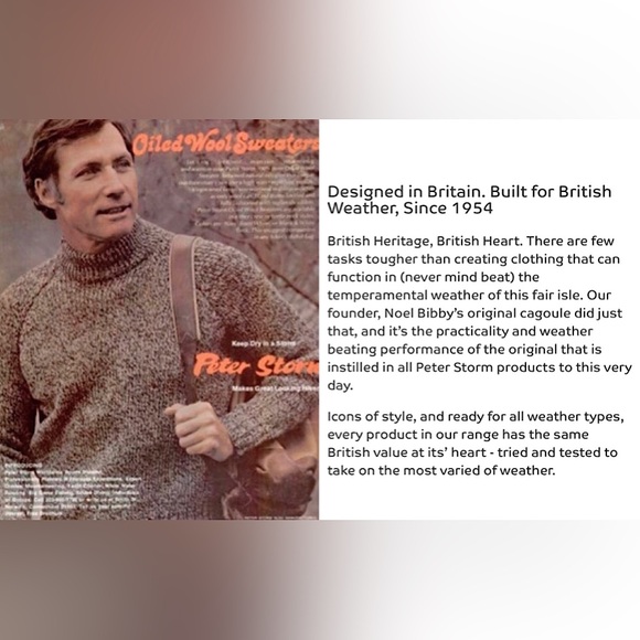 British 100% Wool Vintage Peter Storm Fisherman Knit Sweater, Unisex Size M - Picture 15 of 16